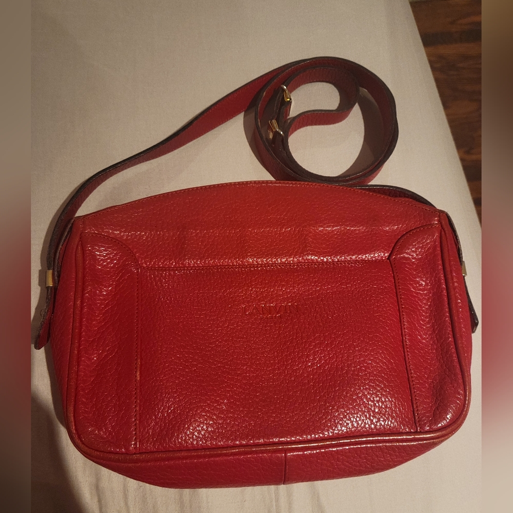 Vintage Lanvin Red Leather Crossbody